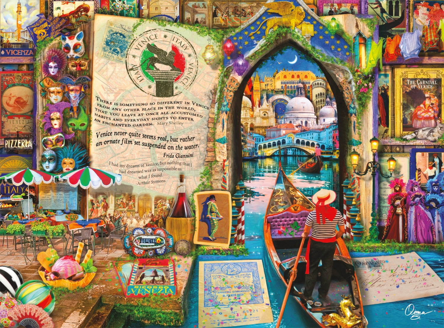 Buffalo Games Life is an Open Book - Venice Puzzle imbriqué de 1000 pièces pour adultes de 14 à 99 ans