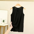 thumbnail image 3 of Wang6 Womens Oversized Loose Fit Tank Tops Casual Sleeveless Summer Tops Solid Crew Neck Pleaded Tee Shirts Black XL, 3 of 3