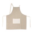 thumbnail image 1 of Delantales de cocina unisex para cocina, comedor, restaurante, Chef, vestido con bolsillos #3, cuadros Beige, 1 ud., 1 of 2