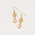 thumbnail image 3 of Howard's Faceted Rose Glass Bead Filigree Drop Dangle Earrings for Women, 3 of 3