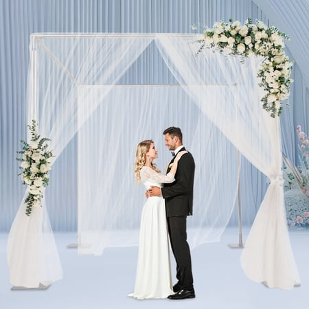ChicHomey 4 Post Backdrop Stand Kit Adjustable Height/Length Outdoor Wedding Party Stand,Durable Telescopic Design for Wedding/Party/Photo Events