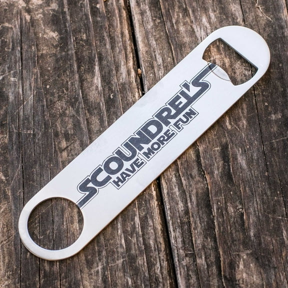 Hip Flask Plus scoundrels Have More Fun Stainless Steel Bottle Opener