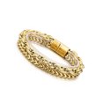 thumbnail image 3 of Brazalete de acero para hombre Qarigey de doble capa decoración de mano color dorado, 3 of 6