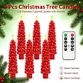 thumbnail image 6 of 6 Pack Christmas Tree Candles with Remote, LED Flameless Tapered Candles Battery Operated, Tree Shaped Fake Candles for Holiday Table Decor, 6 of 7