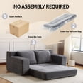 thumbnail image 6 of Jopath Floor Sofa Loveseat Sofa, Comfortable Deep Seat Sofa Bed, Modern Small Corduroy Couch Reversible Cushion With Pillows For Living Room Bedroom,Dark-Grey, 6 of 11