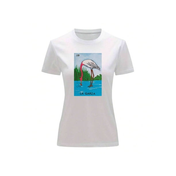 Playera Unisex De La Garza De La Loteria Mexicana Color Blanco Talla Grande Marca Emil SaEs