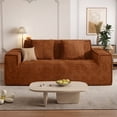 thumbnail image 3 of Hawsaiy 75" Corduroy Loveseat Sofa with Wide Armrests & Removable Pillows, No Assembly Foam Couch, Vacuum Packed, High-Density Support,Brown, 3 of 13