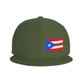 thumbnail image 3 of DouZhe Flat Brim Cap Snapback Hat, Puerto Rico Flag Prints Adjustable Green Adult Baseball Cap, 3 of 6