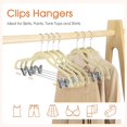 thumbnail image 4 of Colgadores de ropa VECELO, clips metálicos antideslizantes de terciopelo, paquete de 20, 4 of 8