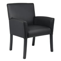 Boss Office Products Executive Box Arm Office Chair with Mahogany Base