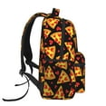 thumbnail image 3 of Lsque Cartoon Pizza Pattern Casual Backpack for School, Work, Travel – Adjustable Straps, Multiple Compartments – Ergonomic Design, Fits Laptops and Tablets-One Size, 3 of 5