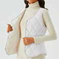 thumbnail image 2 of Women's Fleece Lined Sleeveless Vest Jacket, Stand Collar, White, Size XL, 2 of 5
