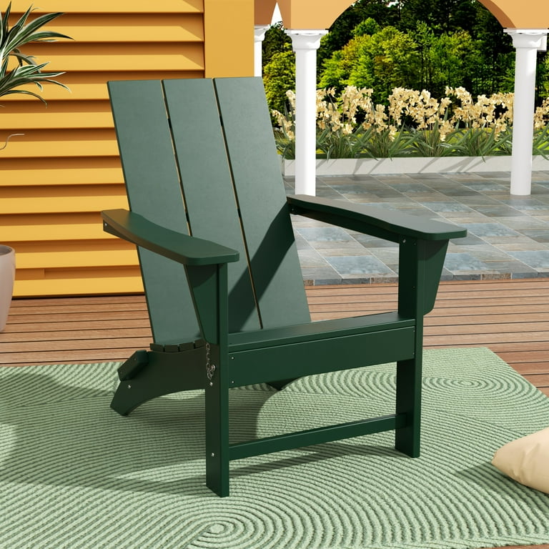 WestinTrends Ashore Adirondack Chair All Weather Resistant Poly Lumber Outdoor Patio Chairs Modern Farmhouse Foldable Porch Lawn Fire Pit Plastic