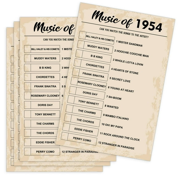Nostalgic 1954 Birthday Bash Game Pack - 30 Fun Cards for 70th Birthday Celebrations, Featuring Classic Music and Engaging Party Activities for Adults