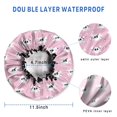 thumbnail image 3 of Shower Caps,Pink Halloween Skulls Waterproof Shower Cap for Women 4 Pieces,Double Reusable Hair Cover for Shower PEVA Elastic Stretch Hem, 3 of 7