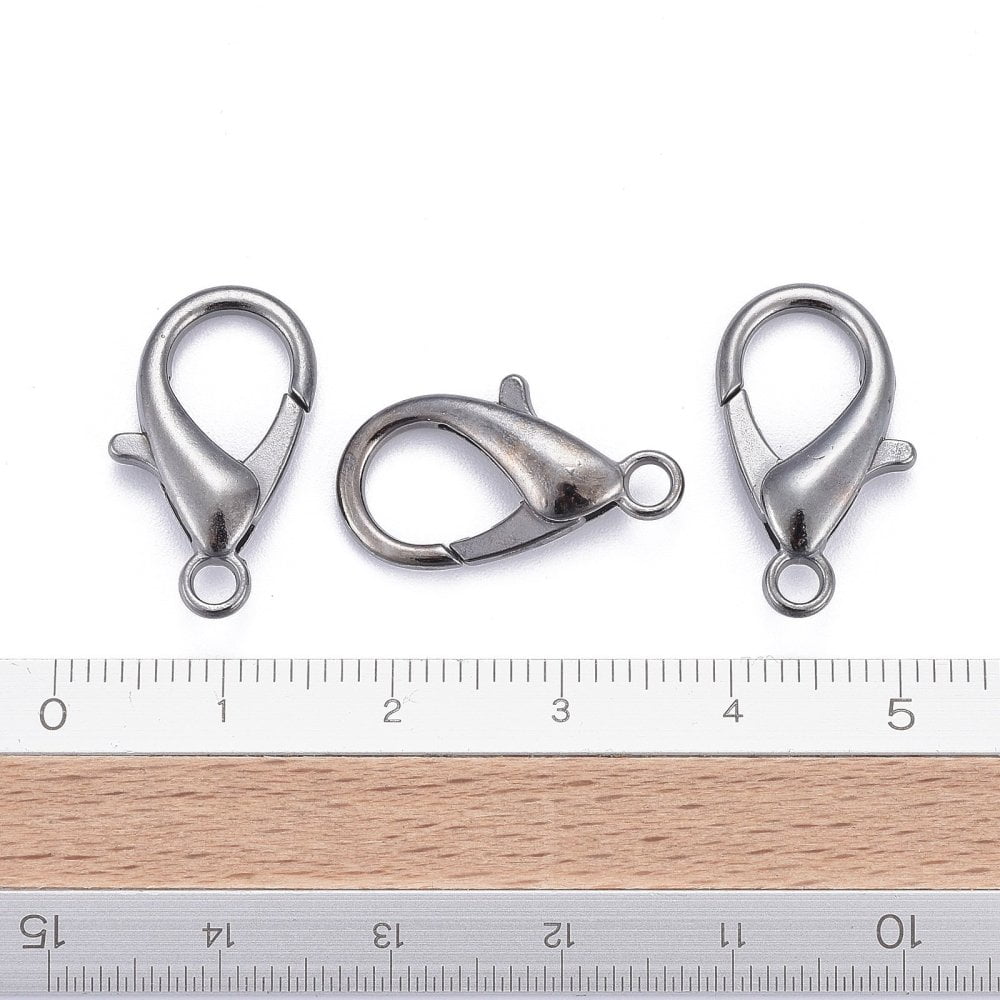 500pcs Zinc Alloy Lobster Claw Clasps Parrot Trigger Clasps Cadmium Free & Nickel Free & Lead Free Gunmetal 21x12mm Hole: 2mm