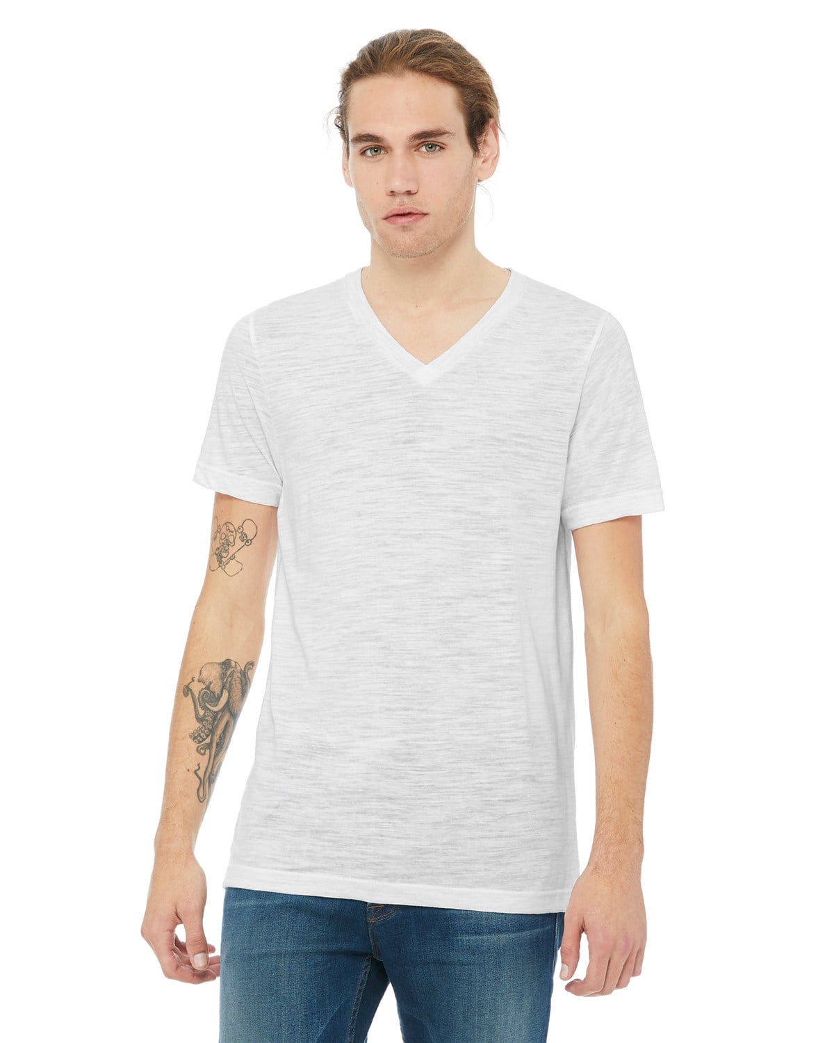 Bella + Canvas 3655C Unisex Textured Jersey V-Neck T-Shirt - Walmart.com