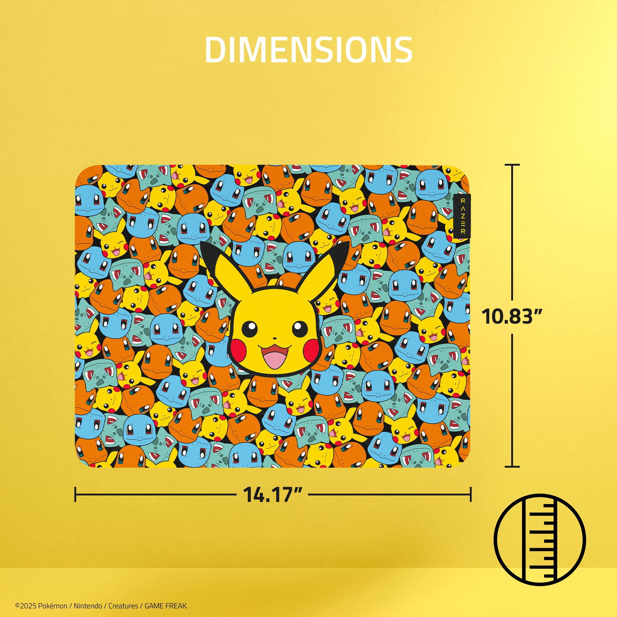 Razer Gigantus V2 Soft Gaming Medium Mouse Mat, Pokemon Kantos Starter Edition