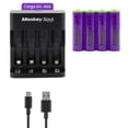 thumbnail image 1 of Cargador Pilas Baterías + 4 AA Recargables Monkey Soul USB-C, 1 of 8