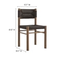 thumbnail image 4 of Dining Side Chair, Set of 2, Walnut Brown, Wicker Rattan, Aluminum, Outdoor Patio Balcony Cafe Bistro Garden Hospitality Restaurant, Modern Contemporary, HB37355, 4 of 11