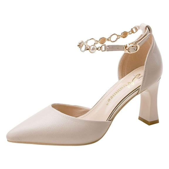 adviicd Heels for Women Women's Pointed Toe High Heels Pump Shoes (White,7.5)