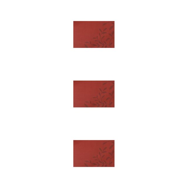 kurtrusly PVC Leaf Pattern Placemats Plate Mats Pad Place Mat Drink Cup Coasters Rectangle Insulation Kitchen Decor 45X30cm Red leaf 3Set