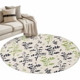 thumbnail image 6 of Grey Green Botanical Round Rug 4ft Washable Circle Entryway Rugs Non Slip Rustic Country Spring Floral Summer Leaf Area Rug Indoor Floor Carpet for Bedroom Kitchen Living Room Home Office Dining Room, 6 of 8