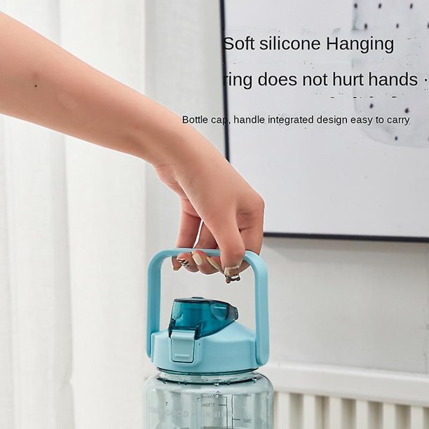 Hervidor de agua de gran capacidad similar al carbono con vaso de plástico transparente de pajita anticaída portátil