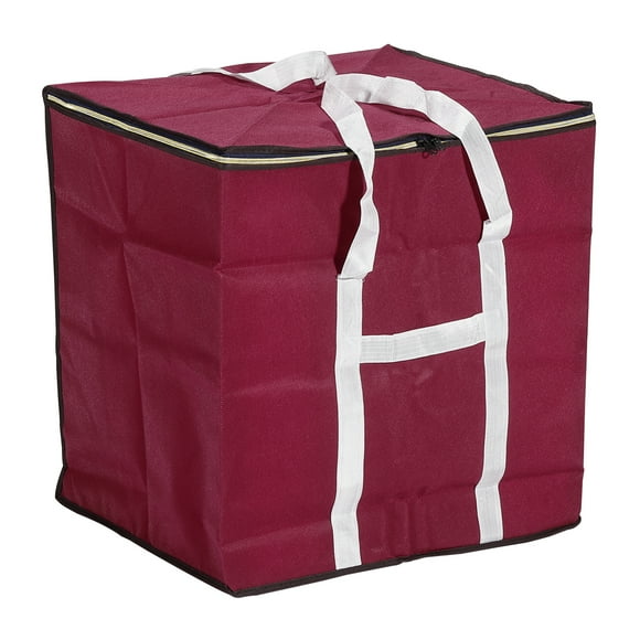 Unique Bargains Extra Large Size Storage Tote with Zippers Heavy Moving Tote Bags, Red