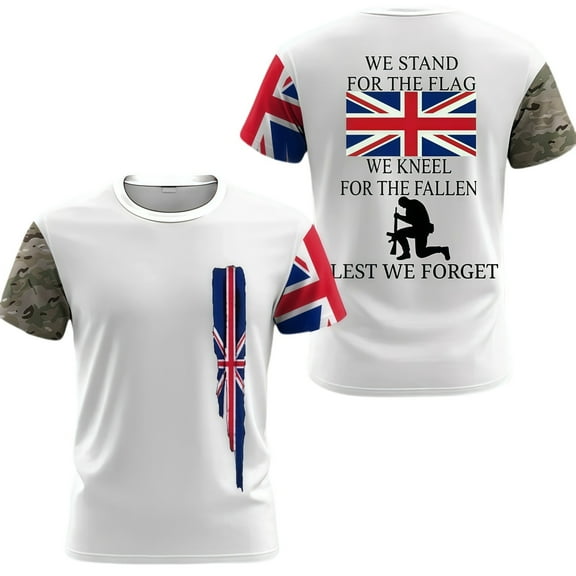 Men's British Flag Print T Shirt Casual Short Sleeve Tee for Daily Wear Sports And Outdoor Activities Comfortable Breathable Fabric