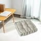 thumbnail image 5 of Almohadón de espiga de maíz cuadrado, cojín de tatami grueso hecho a mano, cojín de silla de pana en blanco marfil, 5 of 6