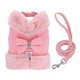thumbnail image 1 of Conjunto de arnés y correa de lujo con lazo de diamantes de imitación para perros, chaleco de piel sintética cálido para mascotas para el invierno, ropa elegante para cachorros de perros pequeños., 1 of 5