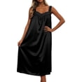 thumbnail image 2 of TrendOFT Long Nightgowns for Women Silk Satin Soft Sleeveless Night Gown Victorian Sleep Dress Soft Night Dress Ladies Sleepwear Black One Size, 2 of 5