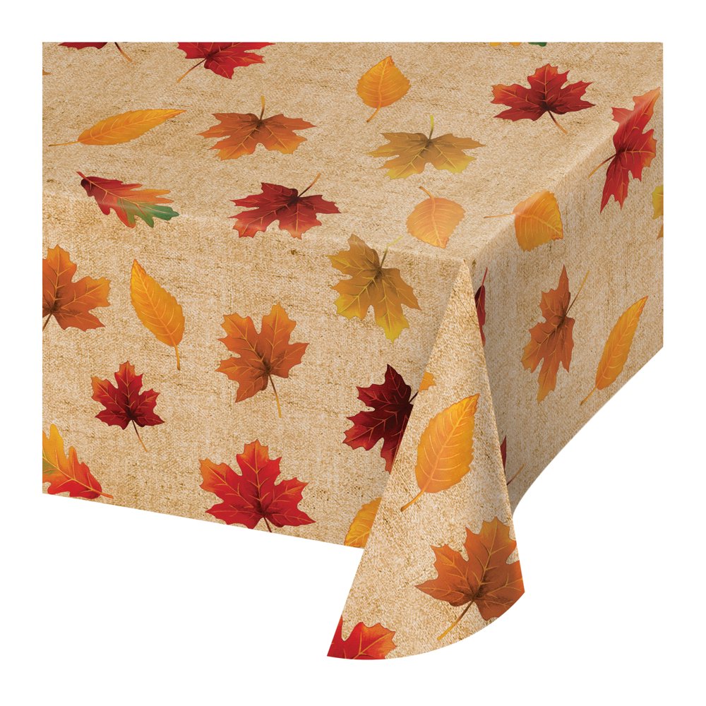Fall Leaves 52" x 90" Vinyl Tablecloths 3 Count