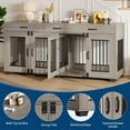 thumbnail image 5 of 71'' Dog Crate Furniture for 2 Dogs, Double Dog Crate Furniture, 71'' Large Dog Kennel Indoor with 3 Storage Drawers and Removable Divider Wooden Double Dog Crate with 3 Drawers and Removable Room Div, 5 of 7