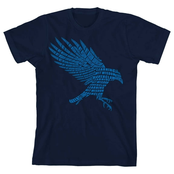 Harry Potter Ravenclaw Eagle Emblem Boy's Navy Blue Tee-M