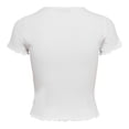 thumbnail image 2 of ONLY Camiseta de mujer - ONLEMMA SHORT TOP, cuello redondo, cropped, acanalada, lisa Blanco XL (X-Large), 2 of 6