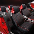 thumbnail image 2 of Funda para silla de coche, Protector decorativo Interior de cuero para automóvil, reemplazo de equipo de decoración automotriz cómodo Herramientas de reparación de automóviles negro rojo Scienceny VI017126-03, 2 of 6