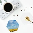 thumbnail image 5 of Disketp Blooming Sunflower Field Funny Coasters,4 Pcs Leather Coasters With Holder, Perfect Housewarming Hostess Gifts,Protect Furniture From Water Marks Scratch, 5 of 9