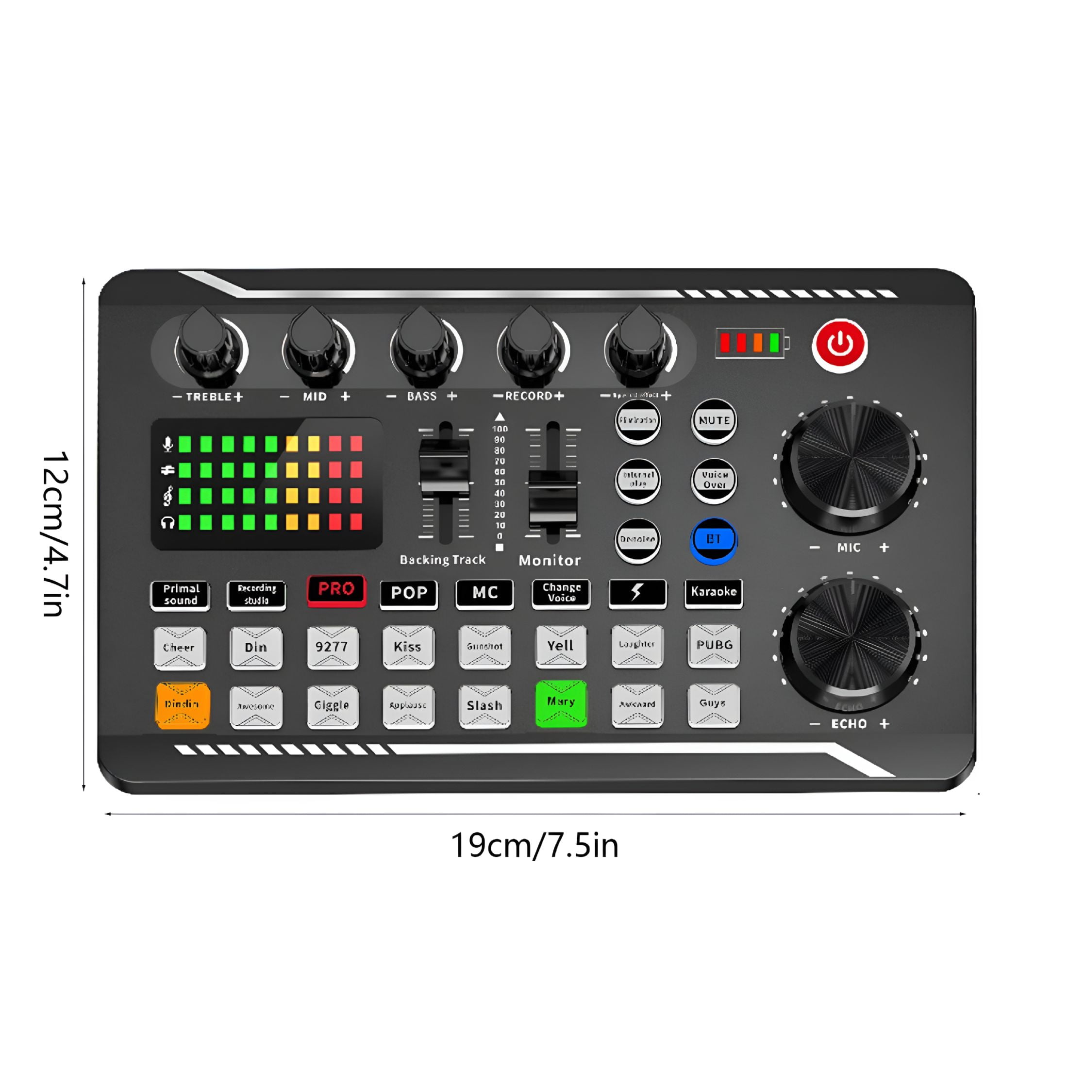 GJX 2026 New Professional Audio Mixer,Voice Changer Sound Board Live Sound Card Bluetooth Noise Reduction Voice Changer Sound Mixer Podcast Equipment for Streaming Podcasting Gaming