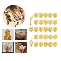 XYAIYT DIY Wood Leather Burning Set with 26 Copper Letter Heads Complete Alphabet Engraving Kit Multifunctional for Wood Leather Cork Easy Installation Long Lasting for Personalized Gifts Crafting