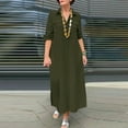 thumbnail image 2 of gakvbuo Button Down Shirts Maxi Dress For Women Fall Dresses For Women 2023 Women's Turndown Collar Loose And Comfortable Long Sleeve Long Dress, 2 of 6
