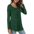 thumbnail image 2 of PPYOUNG Blouses for Women Pleated Long Sleeve Tunic Tops Dressy Casual Fall Button Down Shirts, 2 of 4