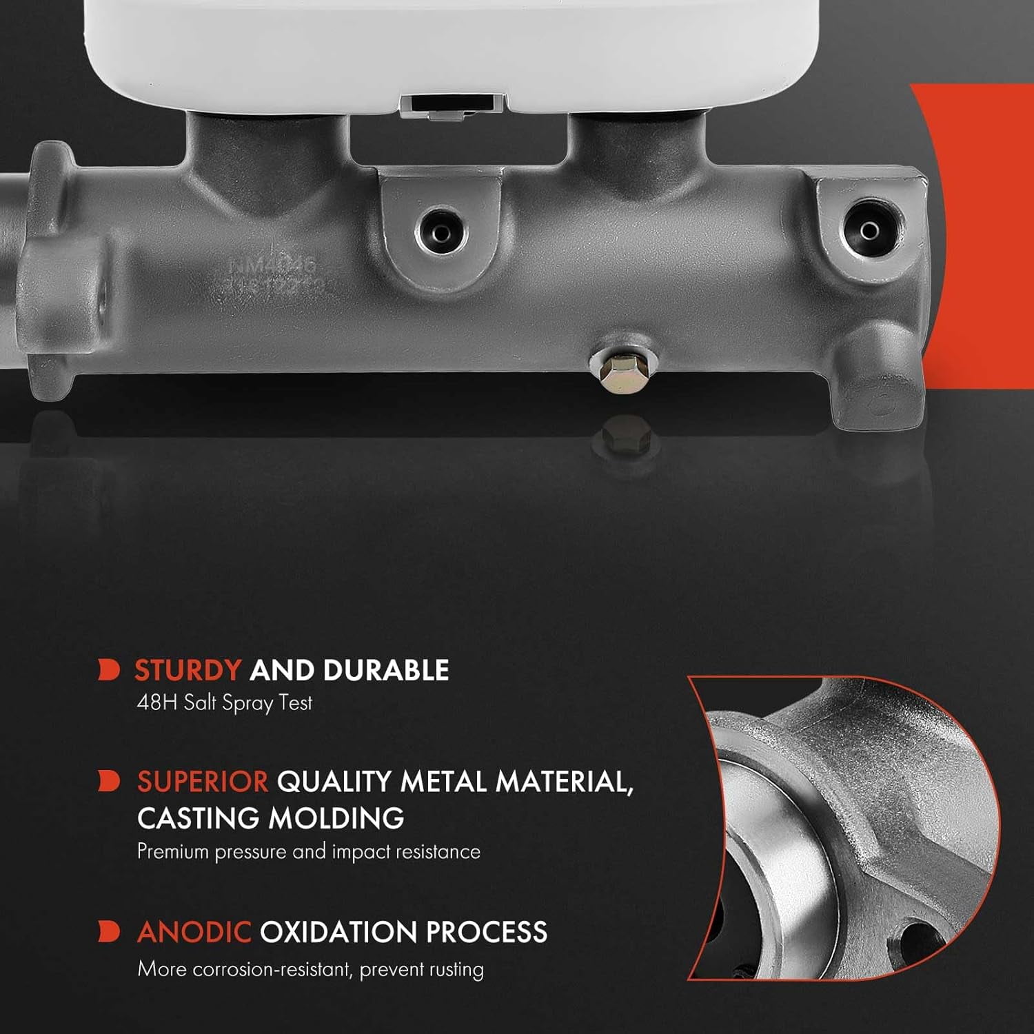 A-Premium Brake Master Cylinder with Reservoir and Cap Compatible with Ford Vehicles - For F-250 F-350 F-450 F-550 Super Duty, F53, E-550 Econoline Super Duty - Replaces M630227, 132885