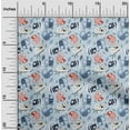thumbnail image 2 of oneOoneCottonJerseyLightDustyBlueFabricKidsAnimalSewingCraftProjectsFabricPrintsByYard58InchWide, 2 of 4