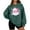 Green, variant on Christmas Womens Crewneck Sweatshirt Fall Santa Claus Print Plush Shirt Long Sleeve Pullover Loose Tops