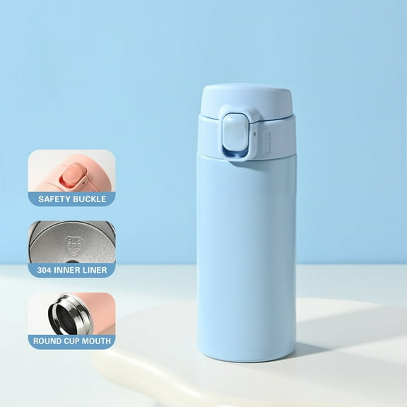 Xihbxyly Bouteille d'Eau Isolée Style Moderne Gobelets Isolés Simple avec Couvercle à Grand Bec 320ml pour Voyage en Famille Eau Isolée pour Eau, Thé Glacé, Café