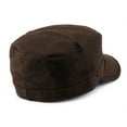 thumbnail image 4 of NYFASHION101 Fashionable Solid Color Unisex Fitted Army Military Cadet Cap, Brown, L, 4 of 4