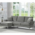 thumbnail image 4 of Furniture of America Jarnn Contemporary Chenille L-Shaped Sectional in Gray, 4 of 7