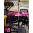 thumbnail image 5 of Outdoor Tablecloth with Umbrella Hole for Patio/Picnic/Party/Camping, Neon Video Game Waterproof Table Cloth Square Cover Washable, Pink Text Graffiti Brick Art Black (54"x 54"), 5 of 9